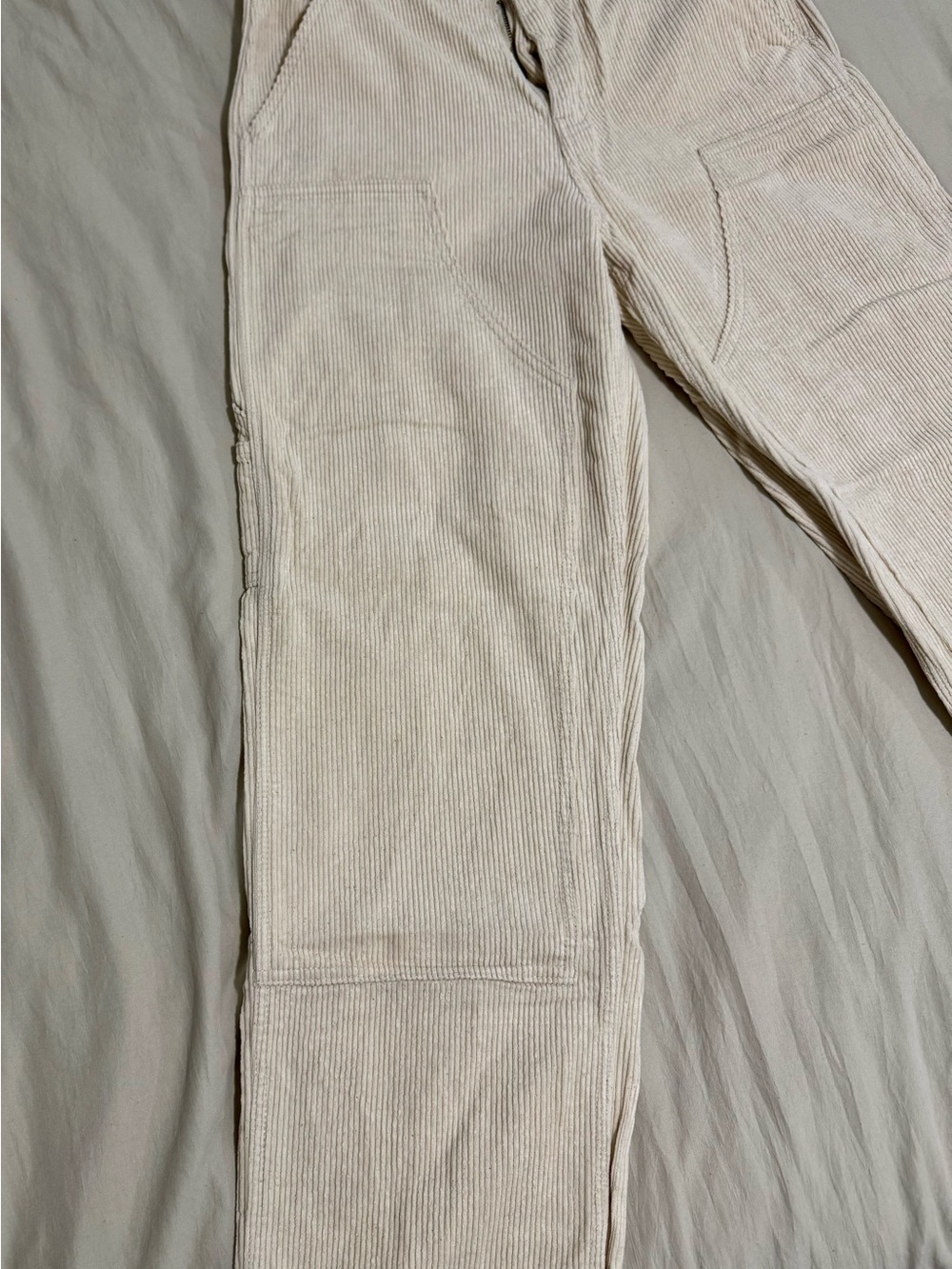 Zara Men's Cream/Ecru Corduroy Carpenter Pants (USA 30) - Picture 2 of 5